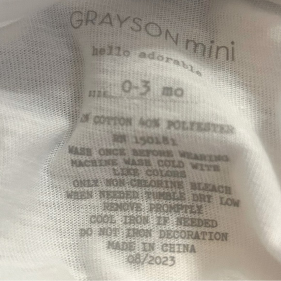 💫NWT GRAYSON mini Hello Baby Short Sleeve Tee w Graphic Happy face Print - Picture 4 of 5